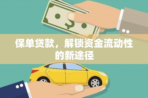 新邱保单贷款，解锁资金流动性的新途径