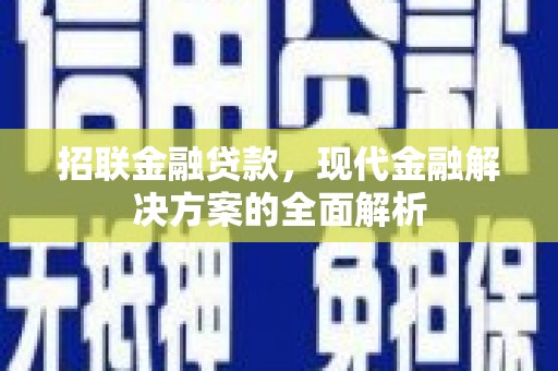 道里招联金融贷款，现代金融解决方案的全面解析