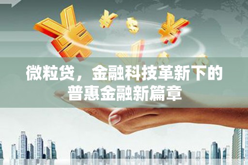宣州微粒贷，金融科技革新下的普惠金融新篇章