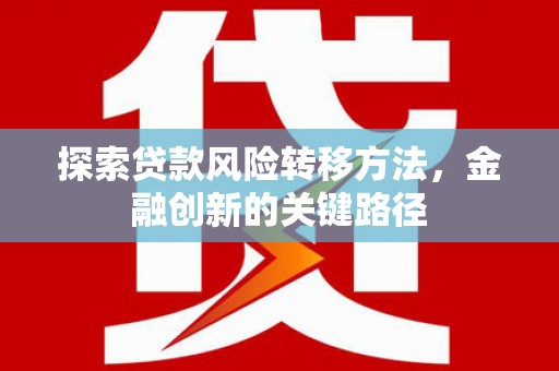 峨眉探索贷款风险转移方法，金融创新的关键路径